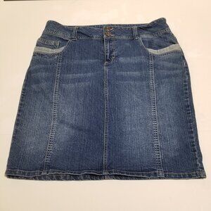 Cato Women's Denim Jean Pencil Skirt Size 14 Pockets